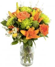 Greens & Oranges in a bouquet